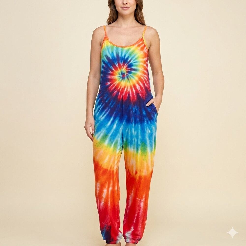 018-Rainbow Romper with Pockets size L / PTP 21”